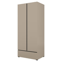 Armadio HAVANA 90 cm – Beige e nero – 2 porte + 1 cassetto – Design compatto e contemporaneo