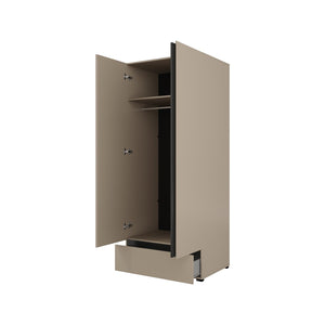 Armadio HAVANA 90 cm – Beige e nero – 2 porte + 1 cassetto – Design compatto e contemporaneo