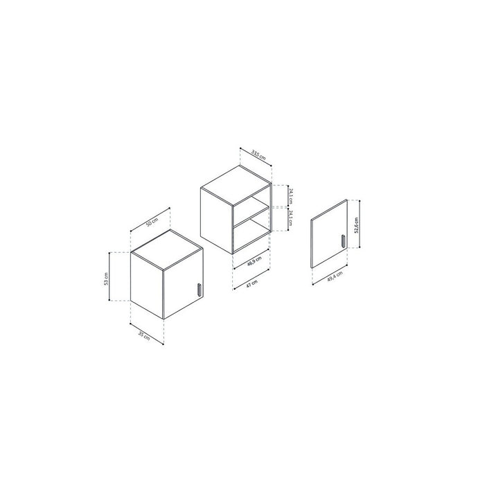 Armadio a muro collezione GOURMET, design bianco. Altezza 53cm.