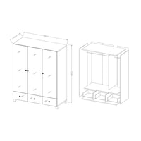 Armadio guardaroba rivestito di specchi collezione LUXOR. 3 porte e 3 cassetti.