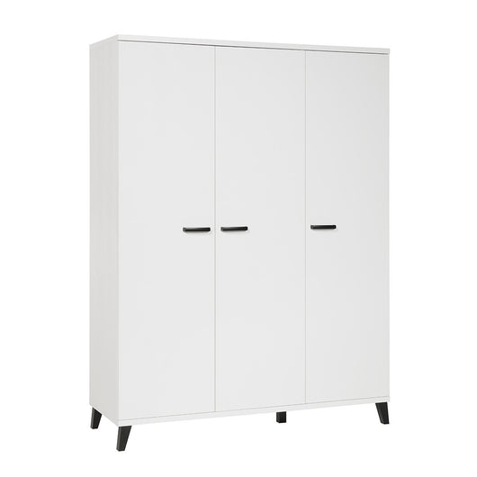 Armadio robusto per camera da bambino a 3 ante, collezione DANAÉ, colore bianco.