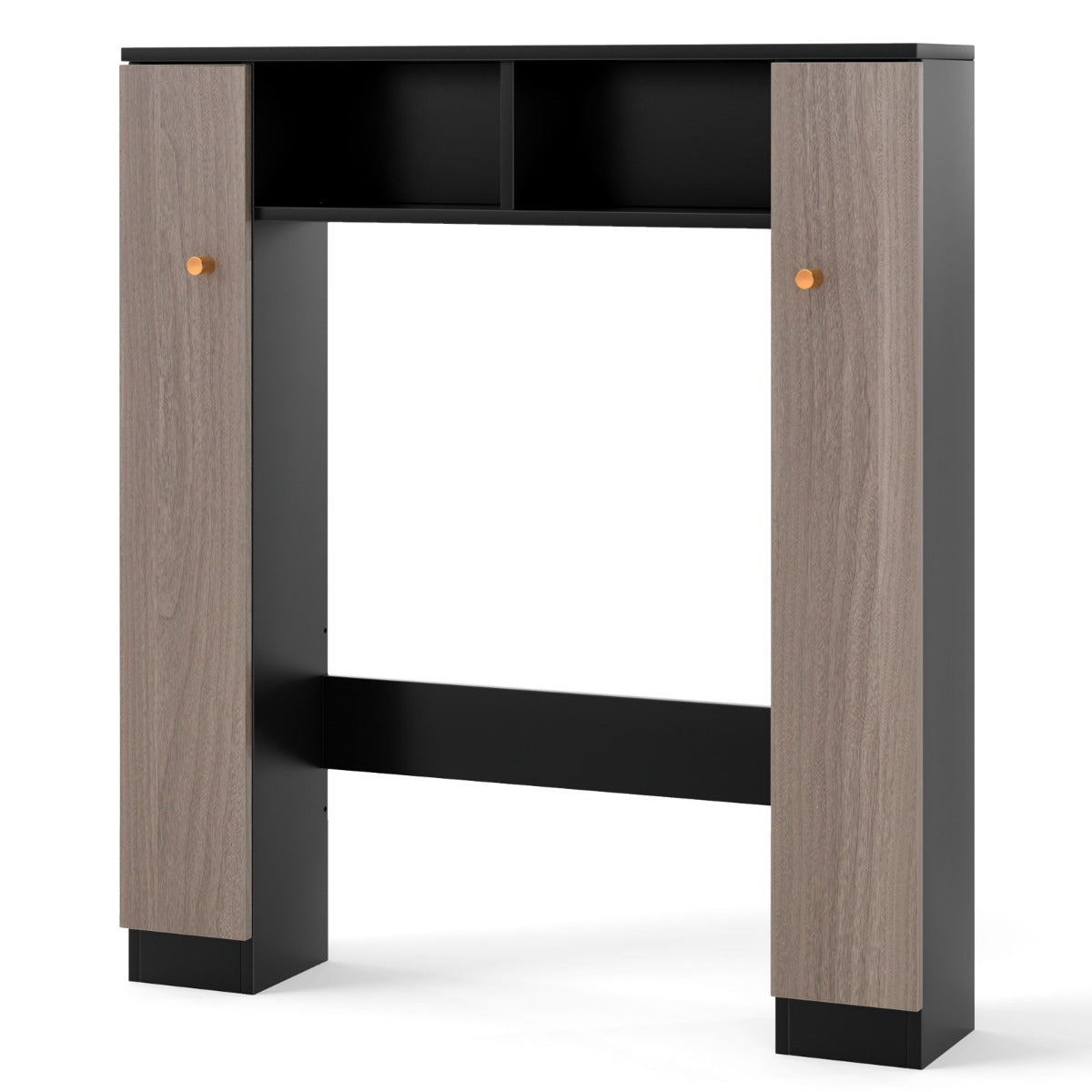 Mobiletto portaoggetti sopra il WC 875 x 18 x 98 cm design moderno e salvaspazio in MDF nero 20_0016143