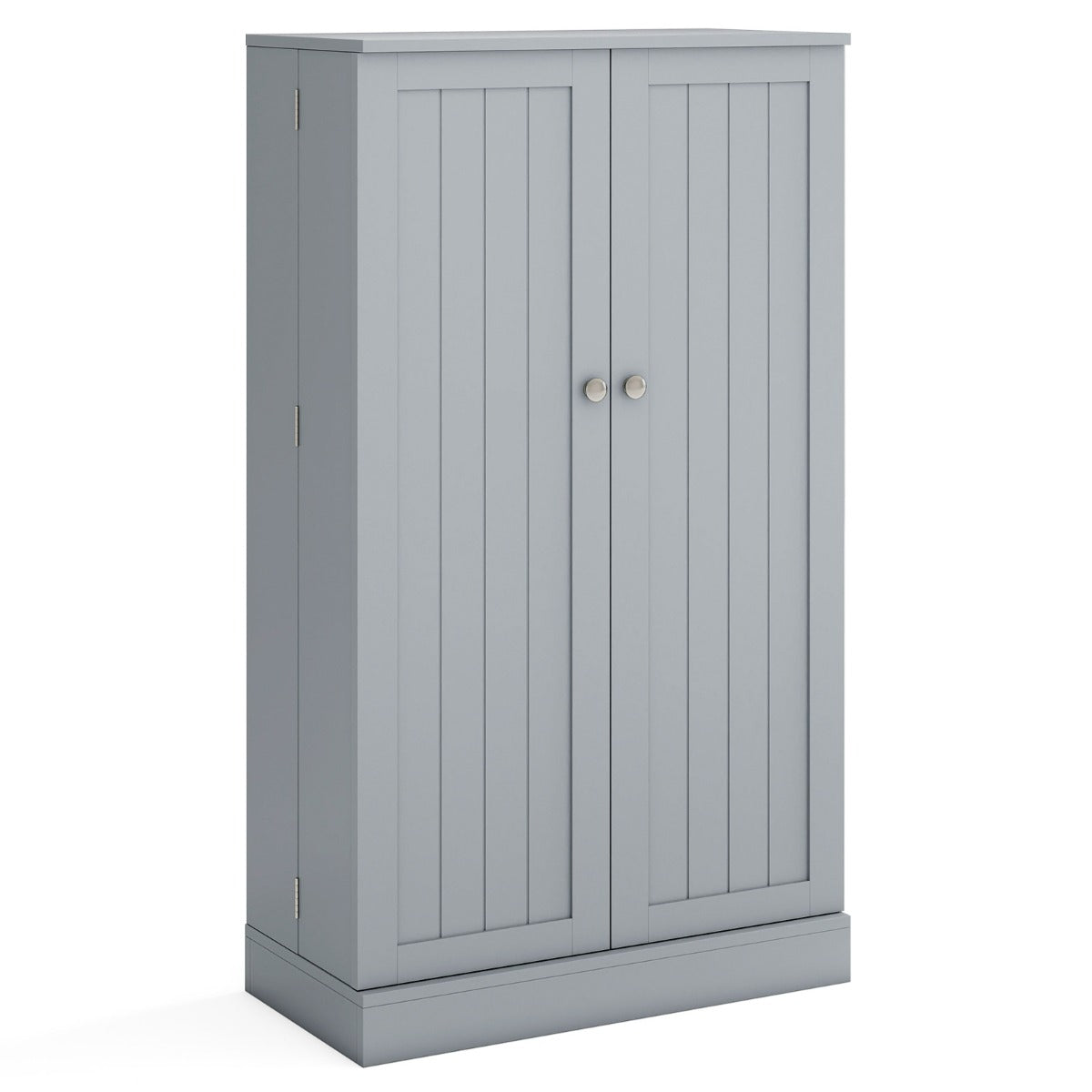 Mobile contenitore multiuso 59 x 30 x 104 cm con ripiani regolabili e kit antiribaltamento in MDF grigio 20_0018385
