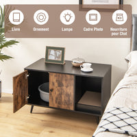 Mobili moderni per lettiera per gatti, armadietto a doppia anta, scaffale aperto per gatti, armadietto per toilette per gatti 20_0007263