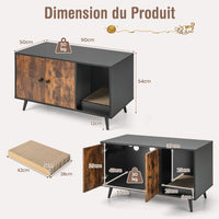 Mobili moderni per lettiera per gatti, armadietto a doppia anta, scaffale aperto per gatti, armadietto per toilette per gatti 20_0007263