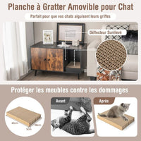 Mobili moderni per lettiera per gatti, armadietto a doppia anta, scaffale aperto per gatti, armadietto per toilette per gatti 20_0007263