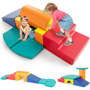 Set 10 giocattoli da arrampicata in schiuma morbida per bambini, Blocchi da costruzione con attivit¨¤ Arancione-Giocattoli educativi