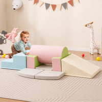 Set 10 giocattoli da arrampicata in schiuma morbida per bambini, Blocchi da costruzione con attivit¨¤ Rosa-Giocattoli educativi