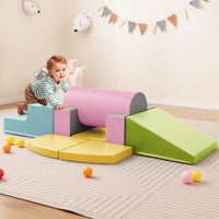 Set 10 giocattoli da arrampicata in schiuma morbida per bambini, Blocchi da costruzione con attivit¨¤ Giallo-Giocattoli educativi