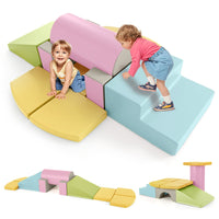 Set 10 giocattoli da arrampicata in schiuma morbida per bambini, Blocchi da costruzione con attivit¨¤ Giallo-Giocattoli educativi