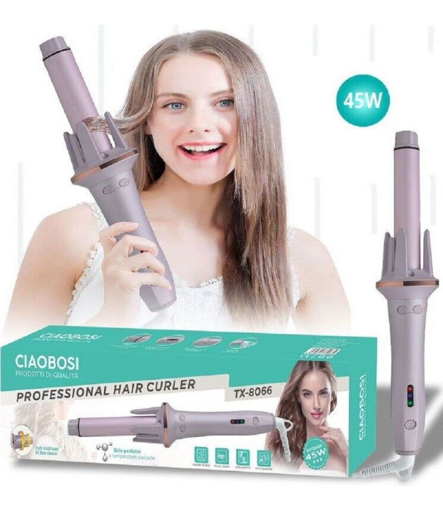 Arricciacapelli Conico Automatico Spazzola Rotante Ricci Onde Boccoli 45w Tx-8066         