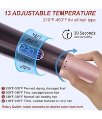 Arricciacapelli Piastra Spirale Riscaldamento A Pannelli 2in1 Concavo Display Lcd         