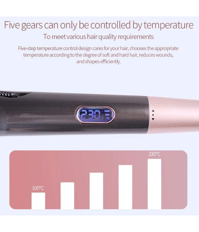 Arricciacapelli Piastra Spirale Riscaldamento A Pannelli 2in1 Concavo Display Lcd         