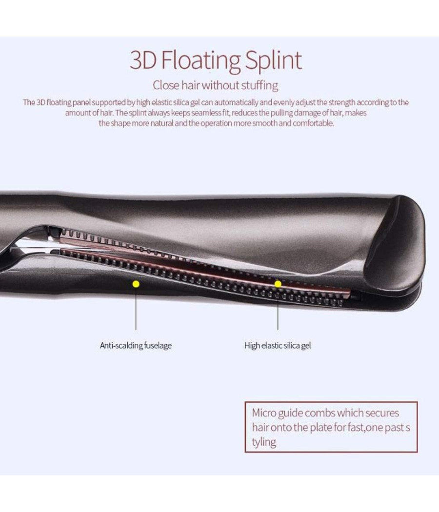 Arricciacapelli Piastra Spirale Riscaldamento A Pannelli 2in1 Concavo Display Lcd         