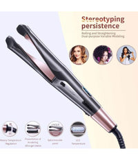 Arricciacapelli Piastra Spirale Riscaldamento A Pannelli 2in1 Concavo Display Lcd         