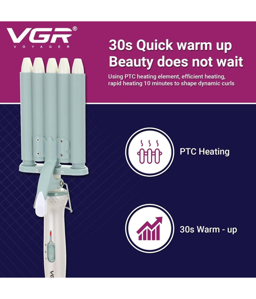 Arricciacapelli Professionale Elettrico A 5 Cilindri Da 16 Mm Styling Vgr V-597         