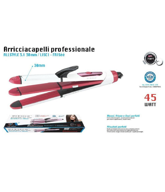 Arricciacapelli Professionale Piastra 3in1 Pi-ca014 Capelli Mossi Lisci Frise 45w         