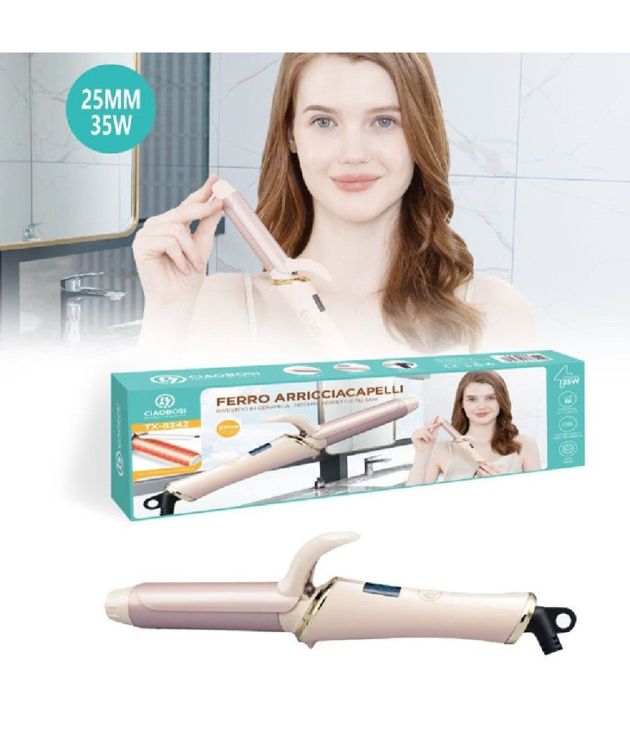 Arricciacapelli Professionale Rivestito In Ceramica Ricci 35 Watt 25 Mm Tx-8342         