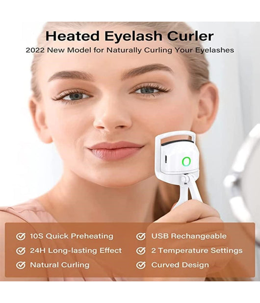 Arricciaciglia Riscaldato Ricaricabile Arricciatore Elettrico Per Ciglia Portatile         