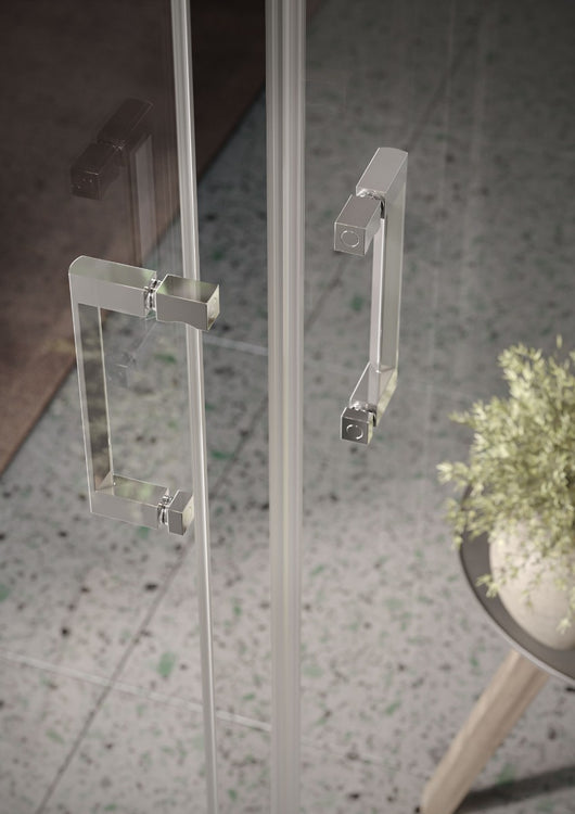 Siro - Box doccia tondo 80x80 cm con 2 ante scorrevoli cromo/trasparente