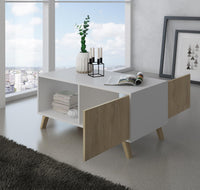 Tavolino 92x50x45cm per sala da pranzo Bianco e colore Rovere RF622