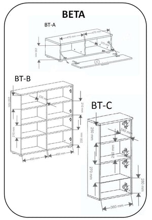 Mobile TV 300x42x189cm Parete da soggiorno e pranzo contemporaneo colore Bianco Laccato e Bianco Mate RF9