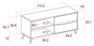 Mobile TV 113x40x52cm per soggiorno con 2 cassetti e 1 porta soggiorno colore Rovere e Grigio Modello KAI RF756