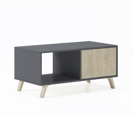 Tavolino 92x50x45cm per sala da pranzo Grigio Antracite e colore Rovere RF620