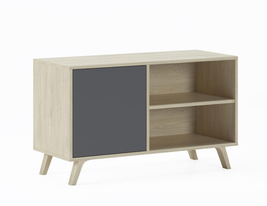 Mobile TV 95x40x57cm soggiorno salotto con porta sinistra colore Rovere e Grigio Antracite modello Wind RF611