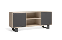 Mobile TV 137x40x57cm con 2 porte salone-soggiorno colore Rovere e Grigio Antracite modello Wind RF1005