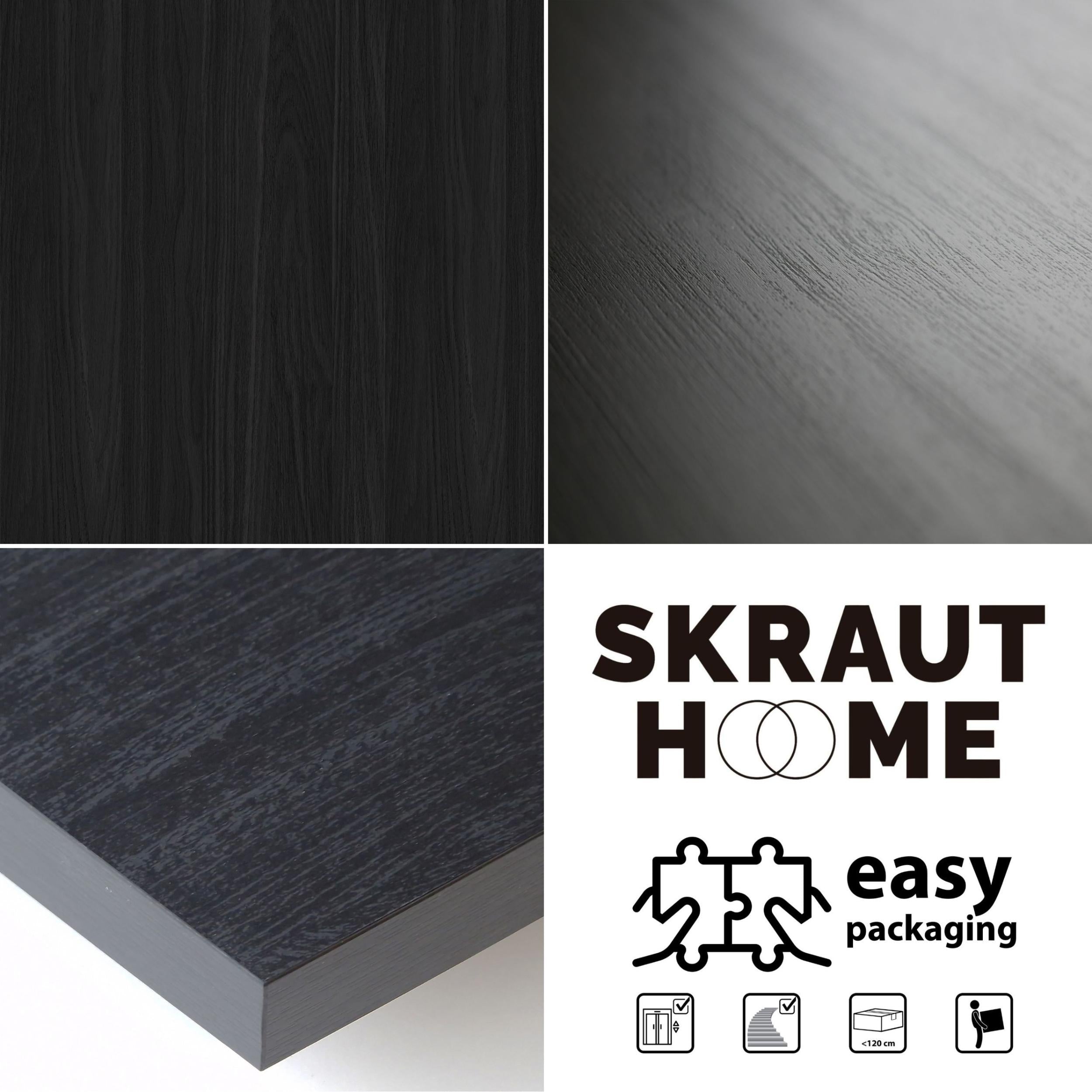 Tavolo da pranzo, 10 posti, 194x90x75cm, Robusto e stabile, struttura e gambe solide, Nero RF1101