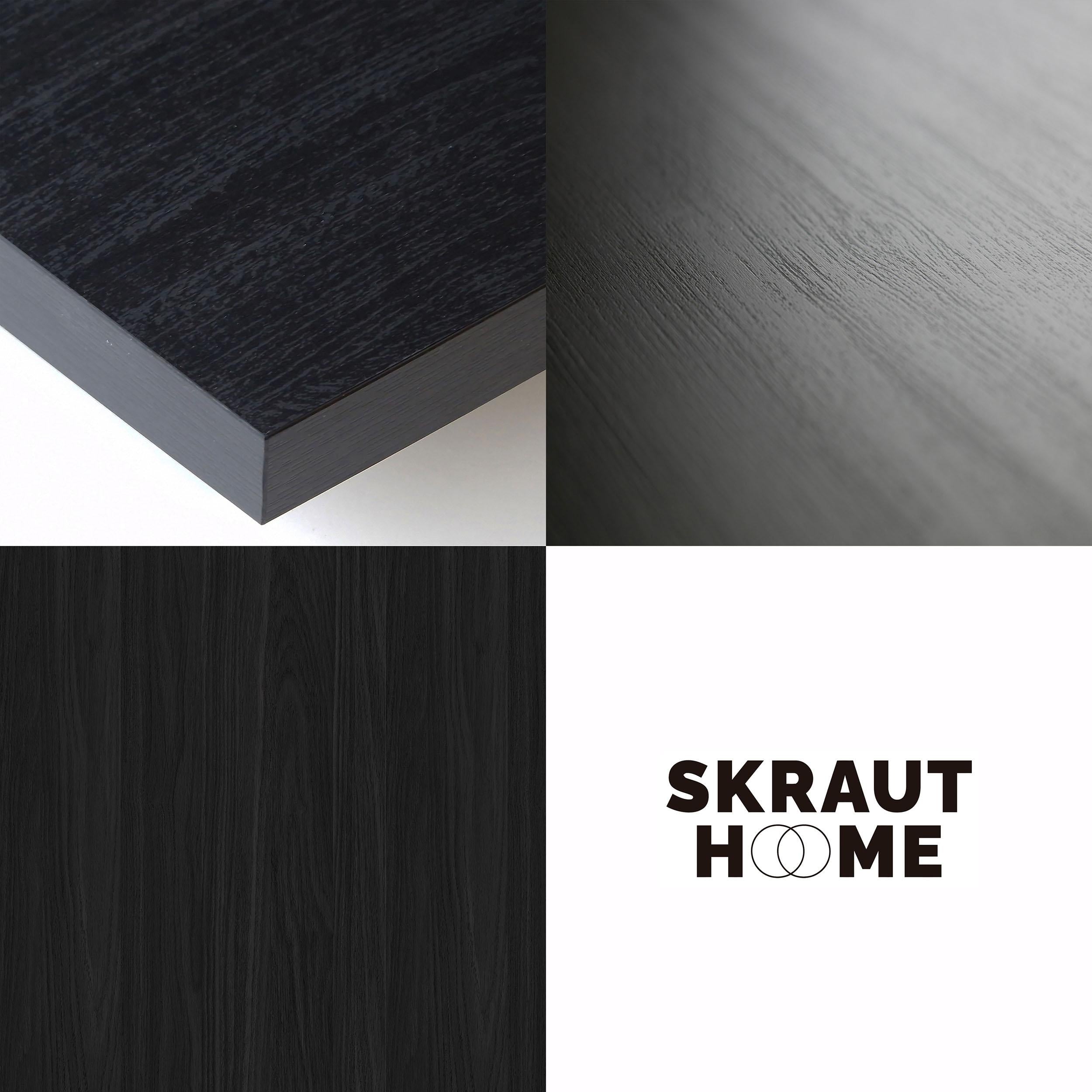 Consolle allungabile, 58 fino 140x90x73cm, Per 6 persone, Gambe in legno, Nero RF2730