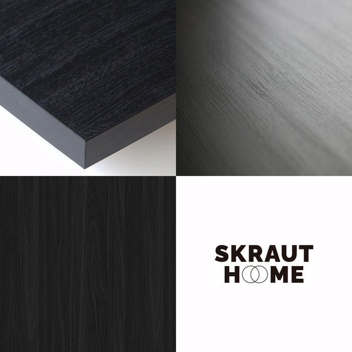 Consolle allungabile, 222x90x73cm, Per 10 persone, Gambe in legno, Nero RF3068