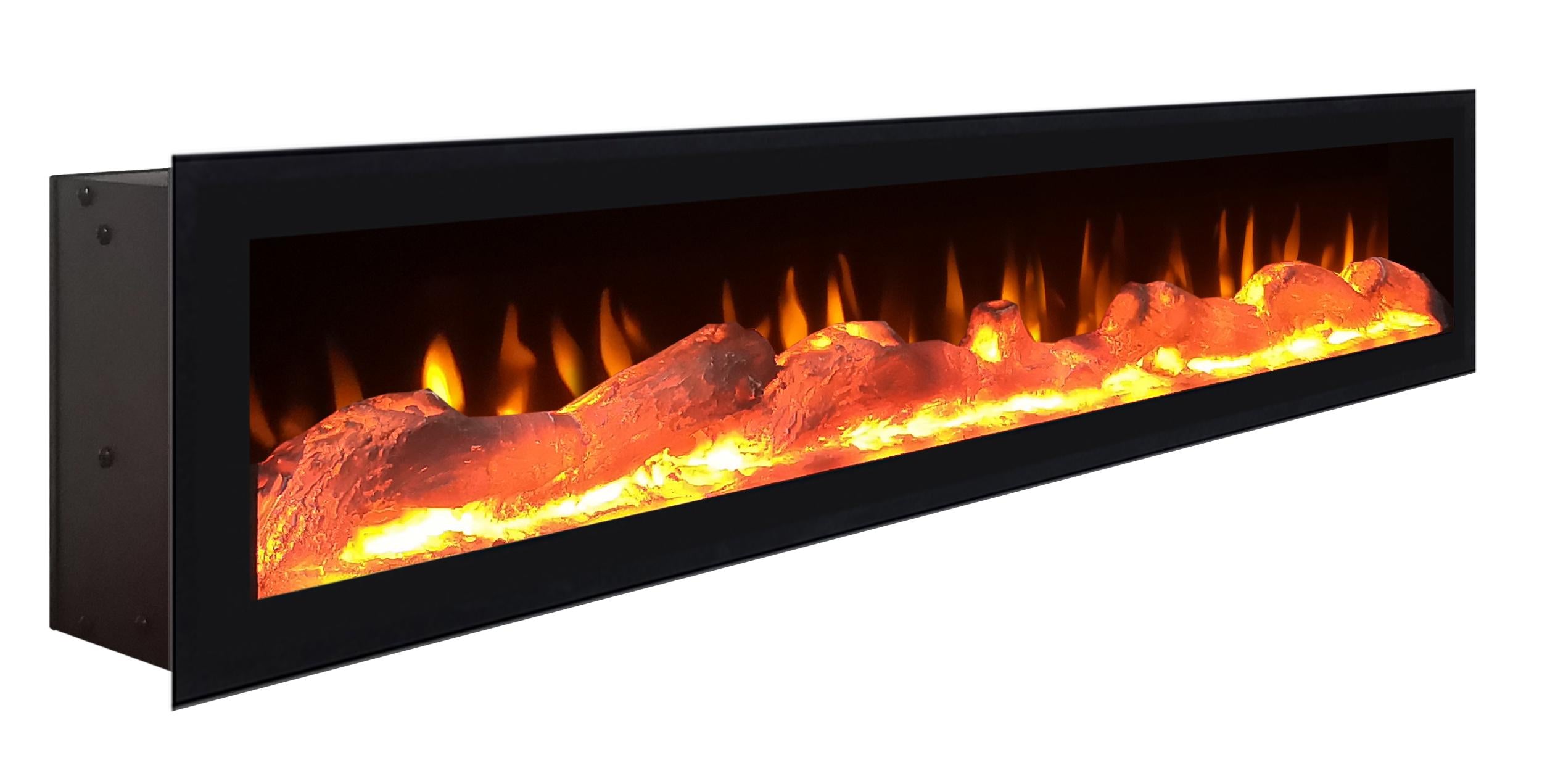 Caminetto elettrico LED, 102x35x45cm, 1 apertura, 1 porta, da appendere, Nero RF2322