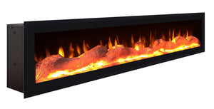 Caminetto elettrico LED, 102x35x45cm, 1 apertura, 1 porta, da appendere, Nero RF2322