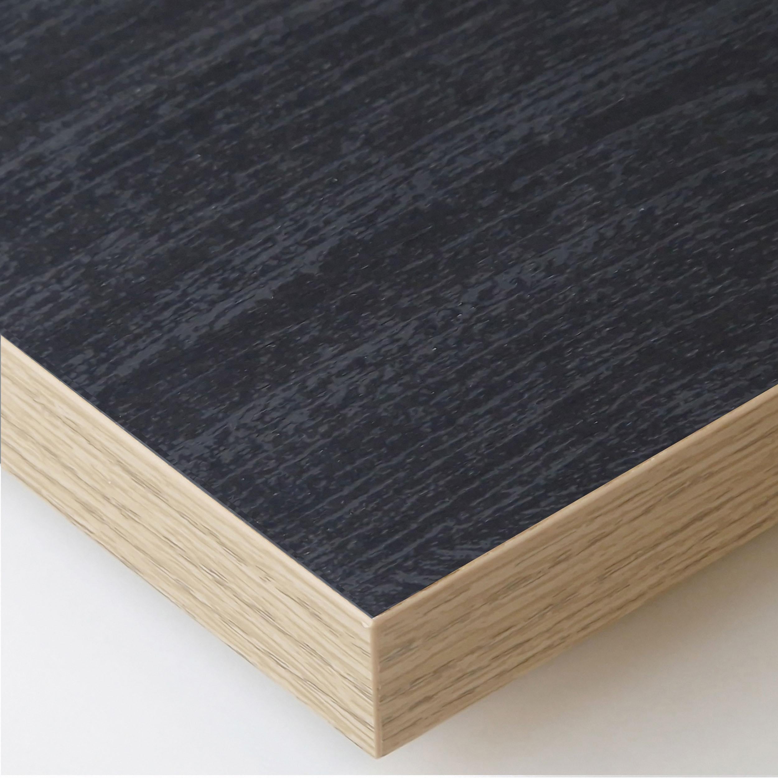 Consolle allungabile, 140x90x73cm, Per 6 persone, Gambe in legno, colore Rovere e nero RF3037