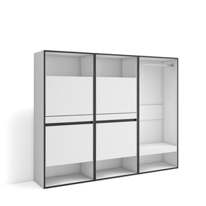 Scarpiera, 180x35x145cm, Camera da letto, Armadio Aperto, Bianco RF3505