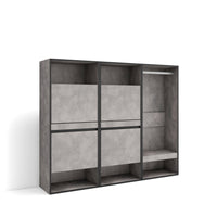 Scarpiera, 180x35x145cm, Camera da letto, Armadio Aperto, grigio cemento RF3525