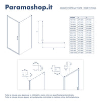 Box doccia 100x100 cm con apertura a battente vetro 6mm trasparente h195 cm | Aruba