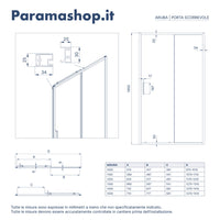 Porta doccia 130cm apertura scorrevole vetro 6mm trasparente | Aruba