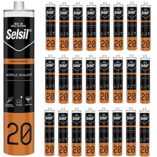 Silicone acrilico verniciabile bianco [ral 9010] impermeabilizzante 310 ml 25 pz