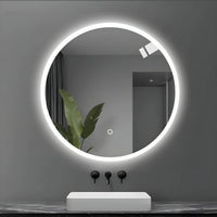 Specchio 5 mm tondo led interruttore touch struttura pvc pannello mdf *** misura Ã˜90, tonalità dimmerabile 2700-450...