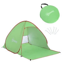 Tenda da Spiaggia Pop Up con Protezione UV 30+ e Borsa di Trasporto, 200x150x119 cm, Verde