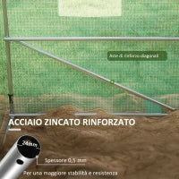 Serra a Tunnel 6x3 m con Sistema di Irrigazione Integrato, in PE e Acciaio, Verde