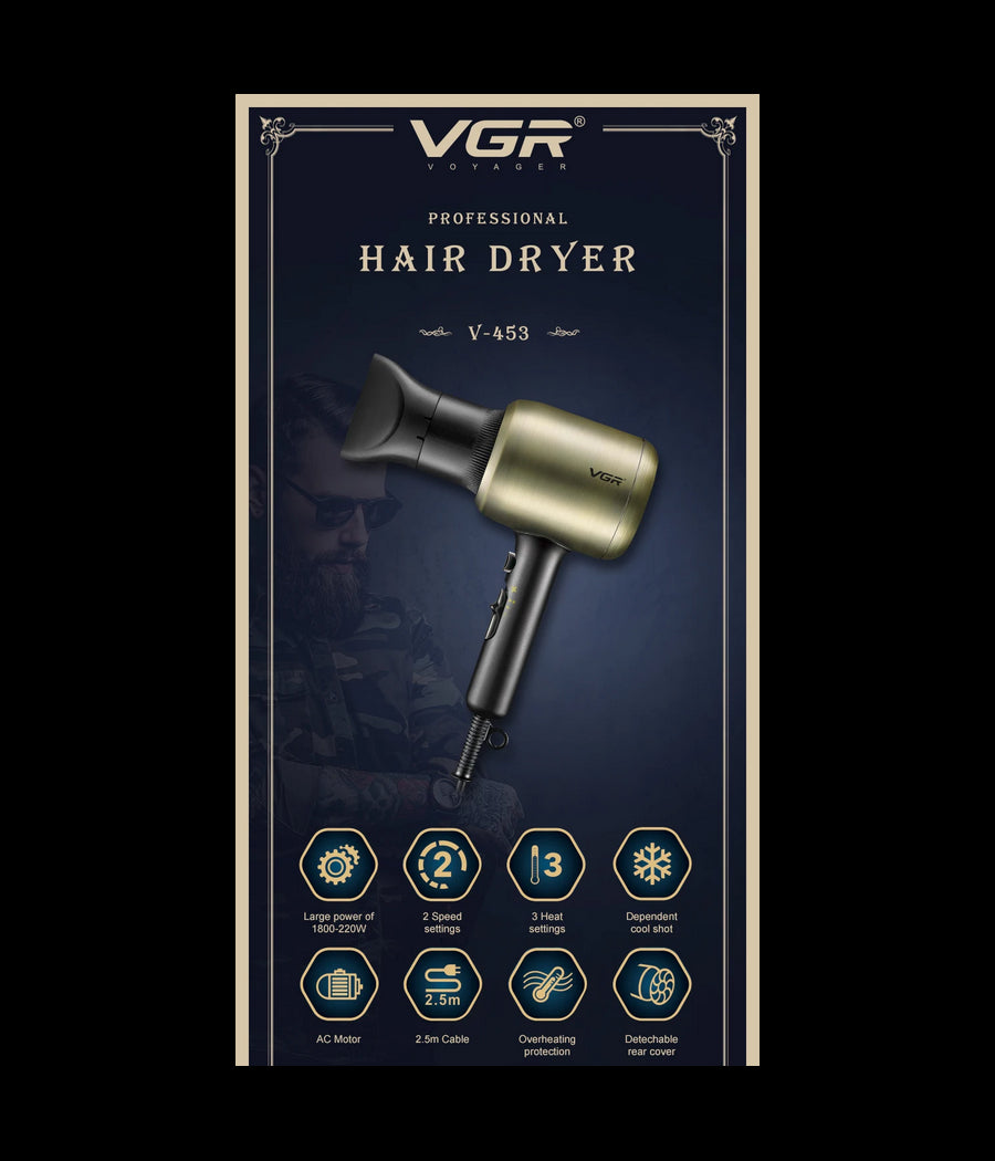 Asciuga Capelli Ricci Lisci Phon Professionale Parrucchieri 2200w Diffusore V453         