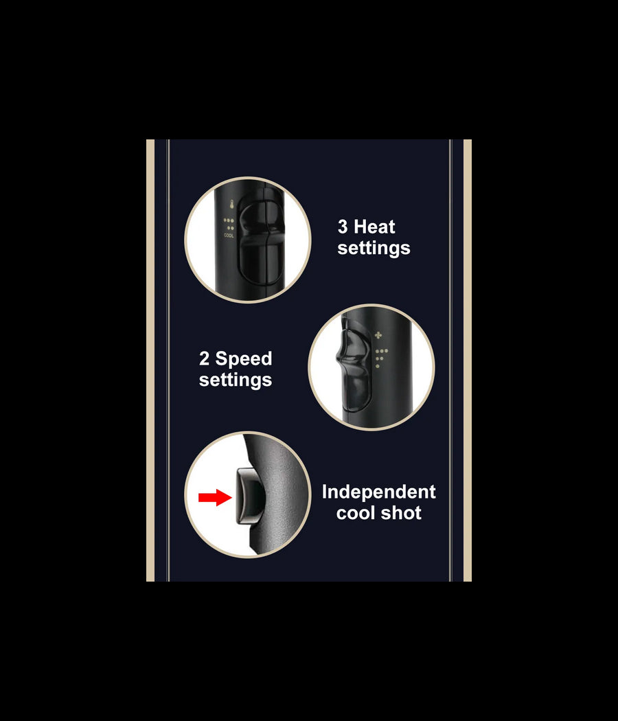 Asciuga Capelli Ricci Lisci Phon Professionale Parrucchieri 2200w Diffusore V453         