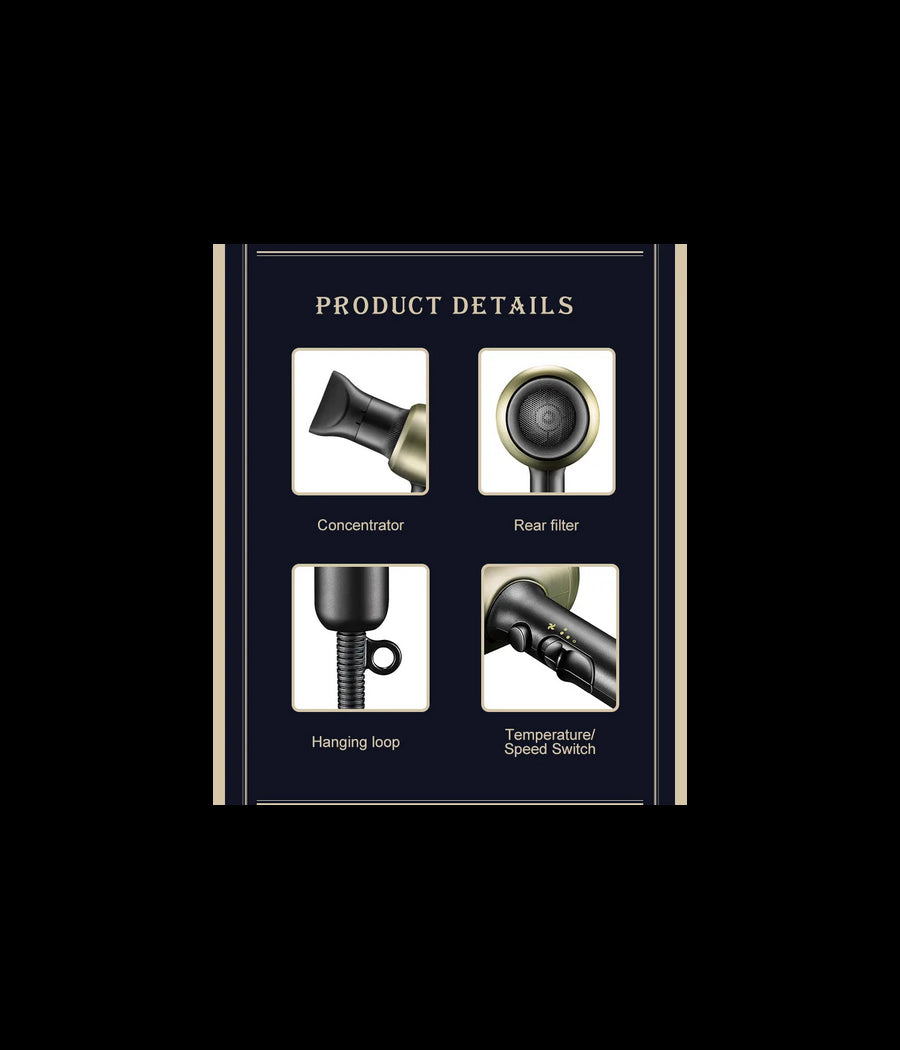 Asciuga Capelli Ricci Lisci Phon Professionale Parrucchieri 2200w Diffusore V453         