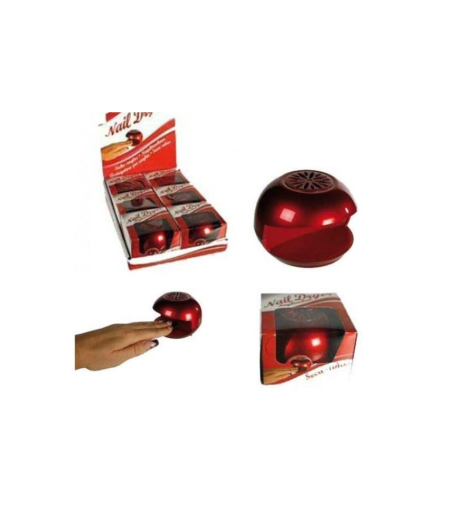 Asciuga Unghie Smalto Da Viaggio Portatile Con Ventolina Colore Rosso 10 X 7 Cm         