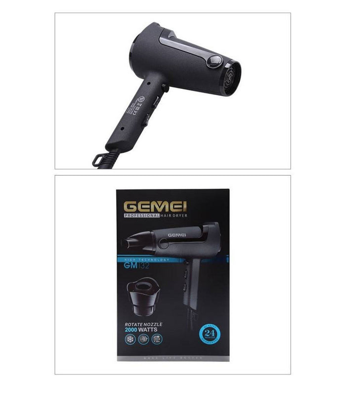 Asciugacapelli 2000 Watt Gm-132 Professionale 3 Velocità  Con Ugello Rotante Phon         