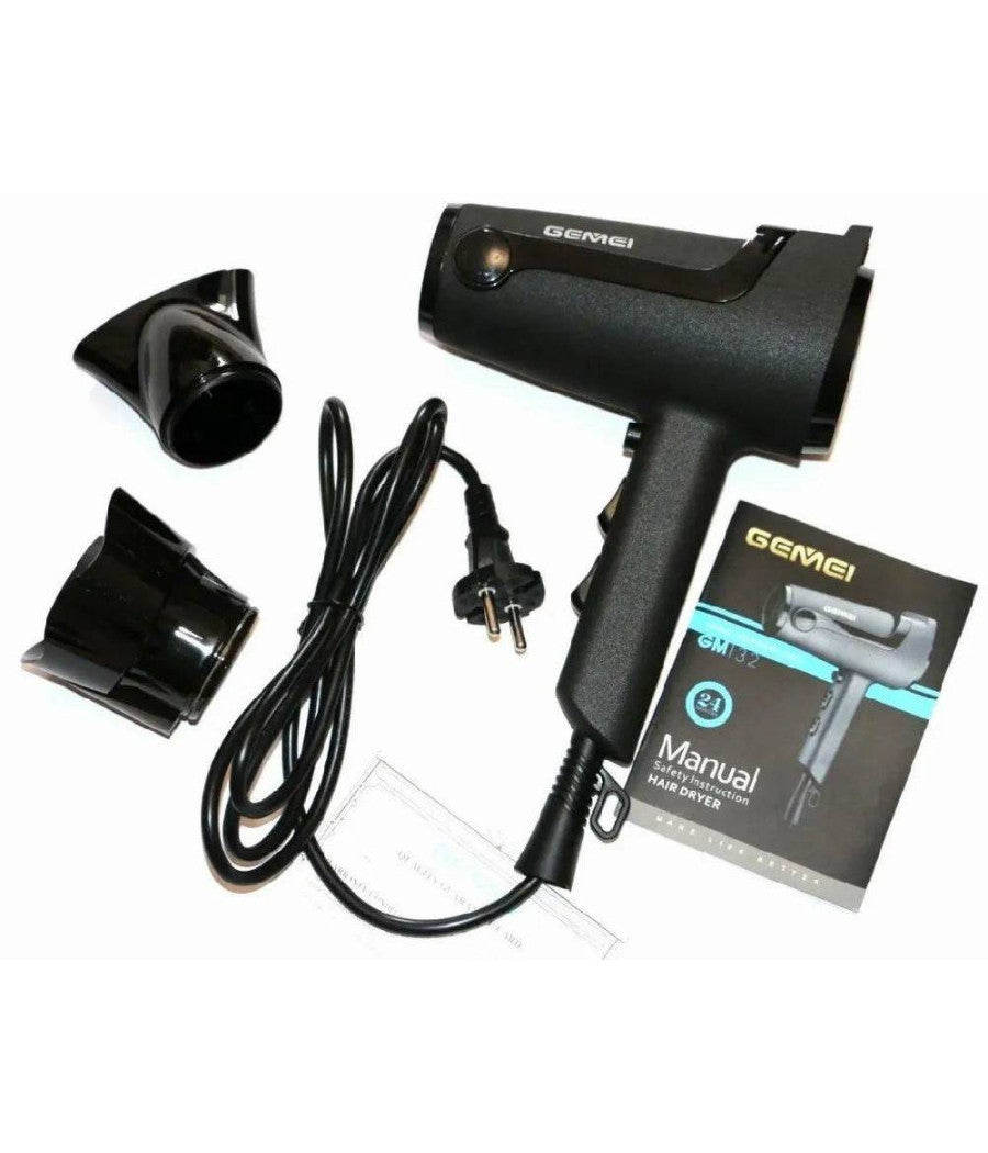 Asciugacapelli 2000 Watt Gm-132 Professionale 3 Velocità  Con Ugello Rotante Phon         